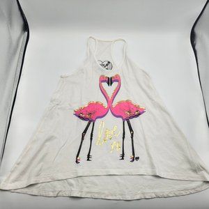 Dirtee Hollywood Girl's White Flamenco Tank Tunic Sz M 10-12 Yrs Worn Once